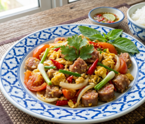 แหนมผัดไข่